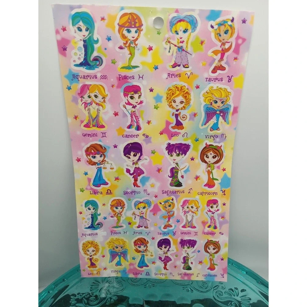 Lisa Frank Zodiac Astrology Sticker Sheet S1023  Full Sheet Unused Year? Fr Book